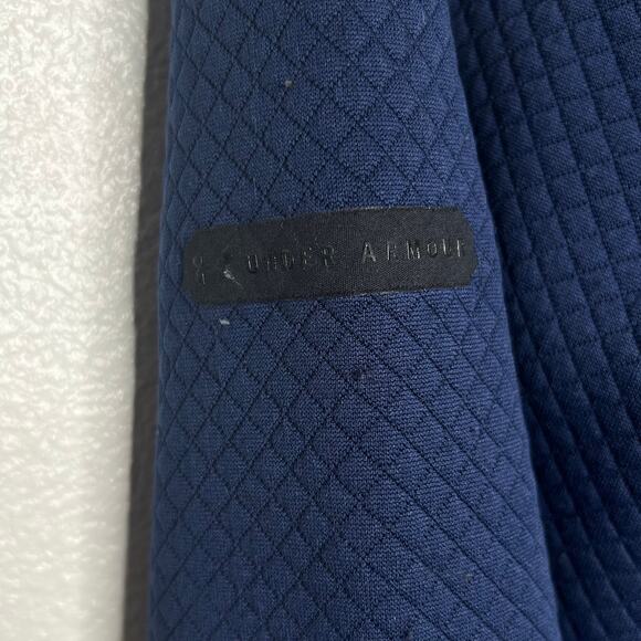 UNDER ARMOUR Unstoppable Textured Quilted Cowl Neck Blue Sweatshirt Womens Large - Picture 7 of 10